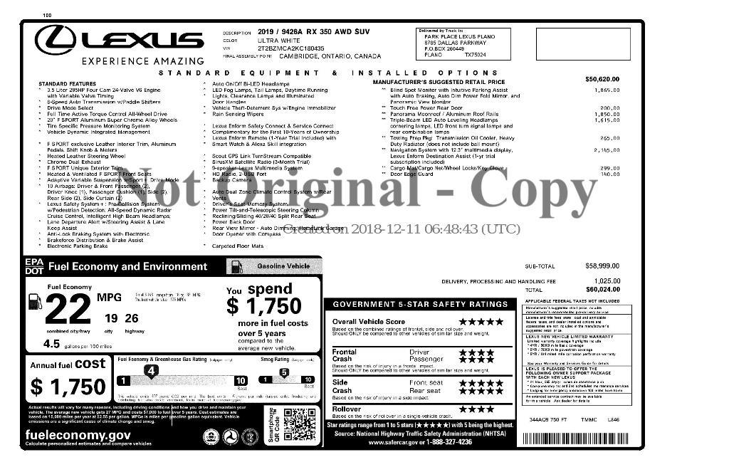 used 2019 Lexus RX 350 car, priced at $26,733