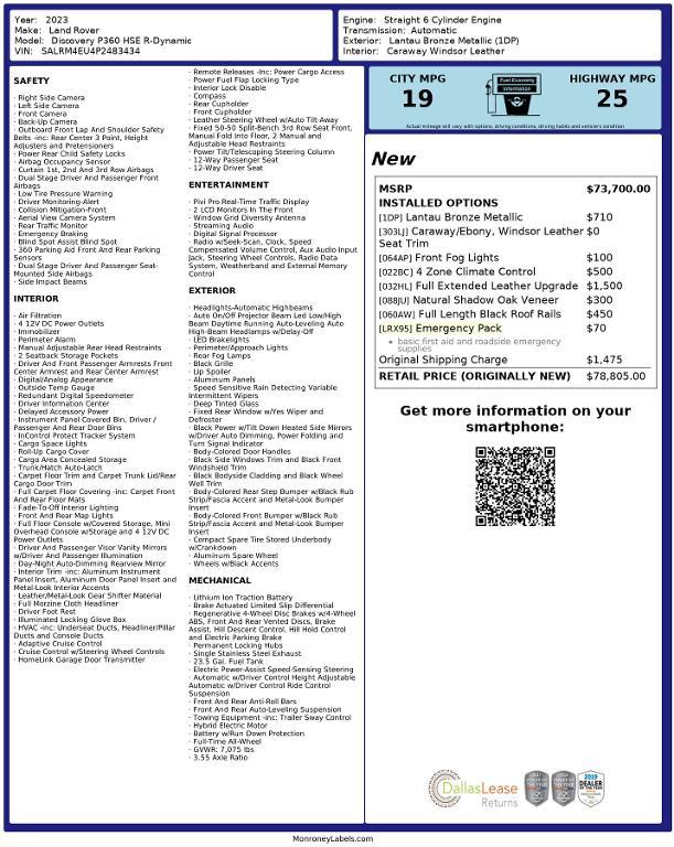 used 2023 Land Rover Discovery car, priced at $53,775