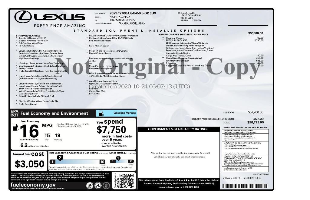 used 2021 Lexus GX 460 car, priced at $44,675