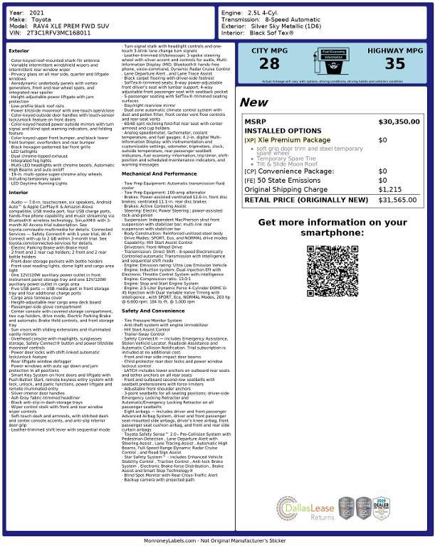 used 2021 Toyota RAV4 car, priced at $31,066