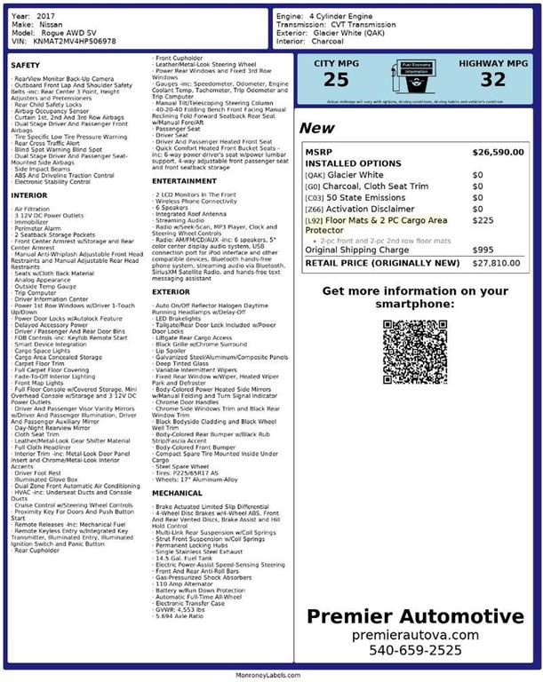 used 2017 Nissan Rogue car, priced at $8,450