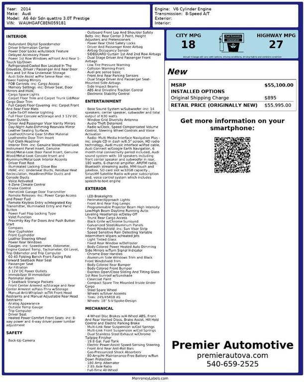 used 2014 Audi A6 car, priced at $12,999