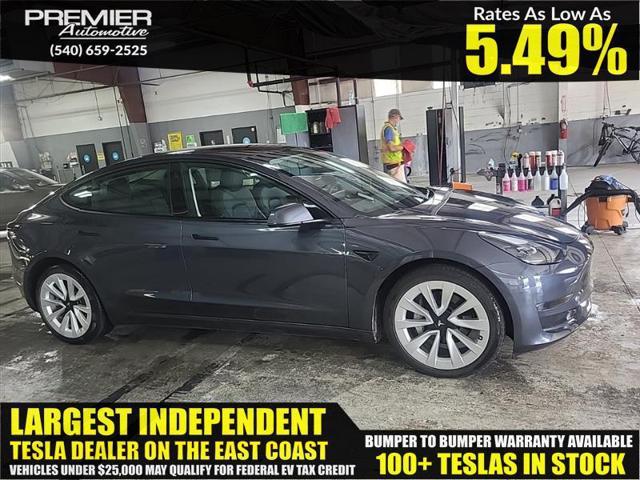 used 2022 Tesla Model 3 car, priced at $21,999