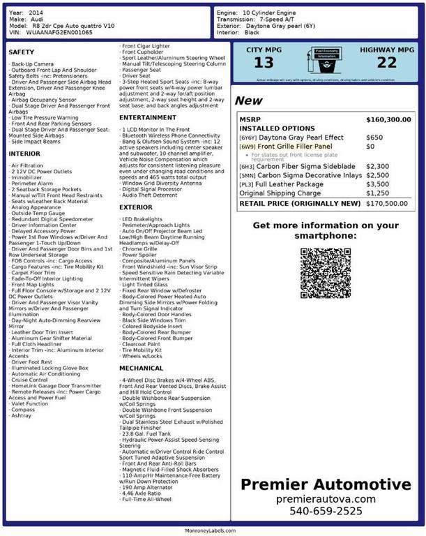 used 2014 Audi R8 car, priced at $80,999