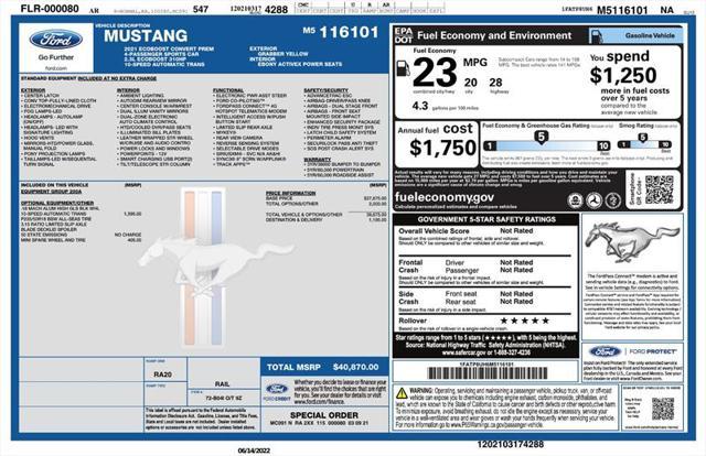 used 2021 Ford Mustang car, priced at $21,999