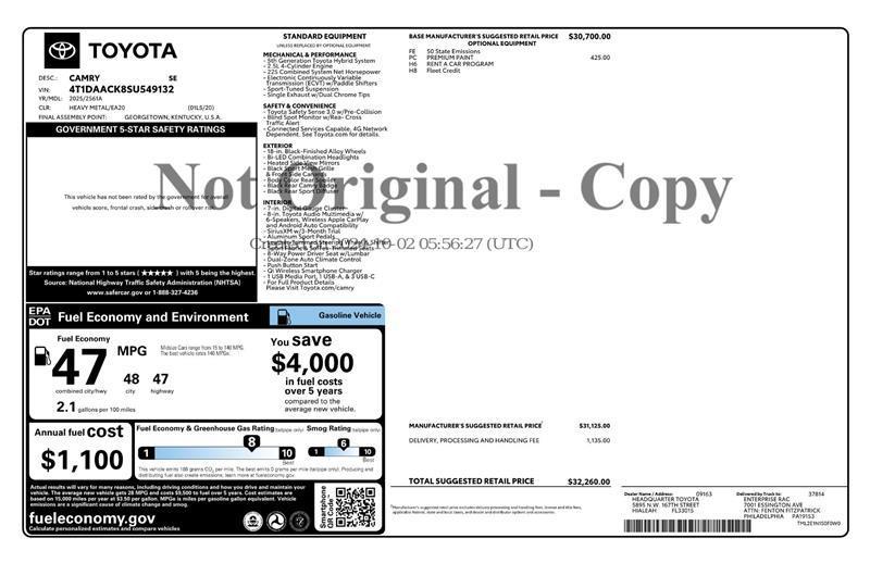 used 2025 Toyota Camry car, priced at $23,999