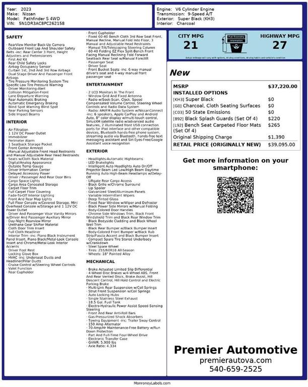 used 2023 Nissan Pathfinder car, priced at $24,999