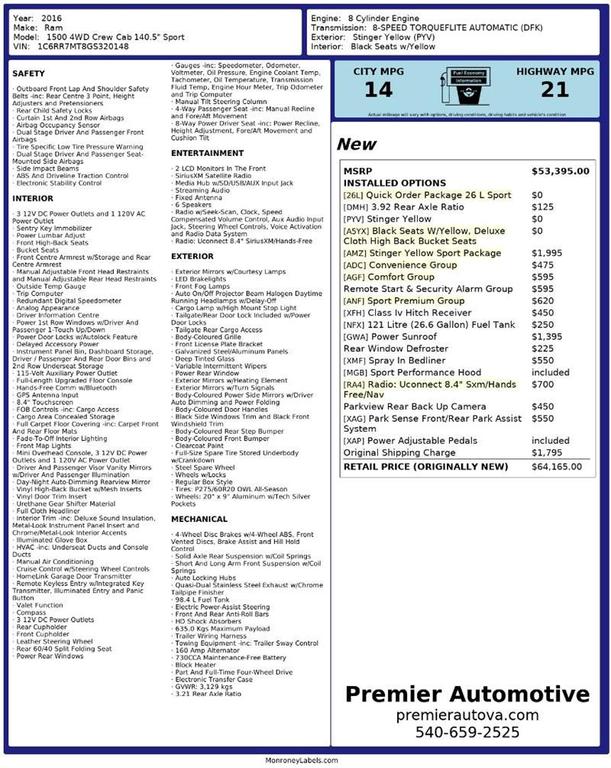 used 2016 Ram 1500 car, priced at $21,999