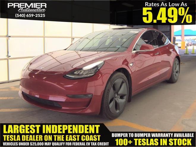 used 2018 Tesla Model 3 car, priced at $10,999