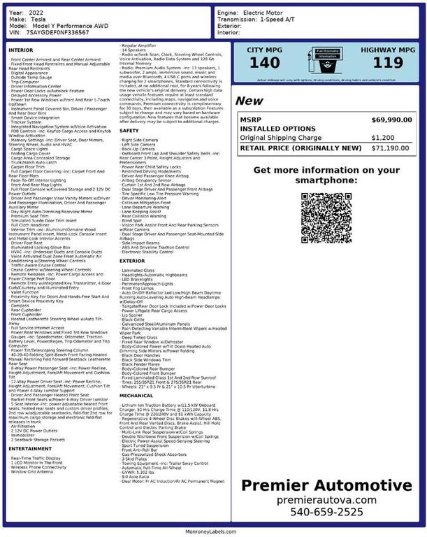 used 2022 Tesla Model Y car
