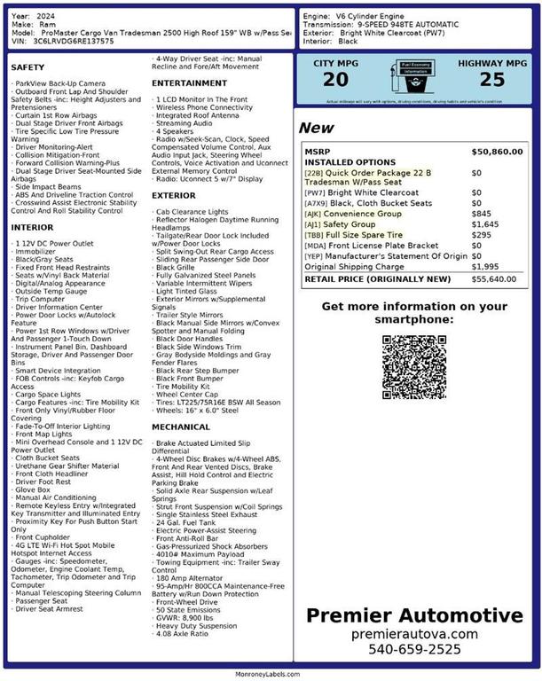 used 2024 Ram ProMaster 2500 car, priced at $27,450