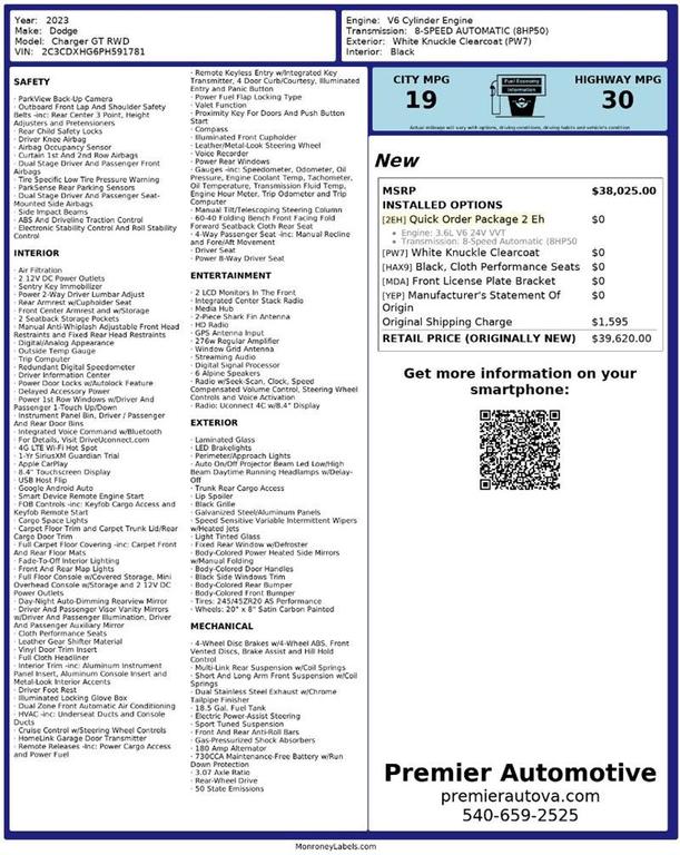 used 2023 Dodge Charger car, priced at $20,450