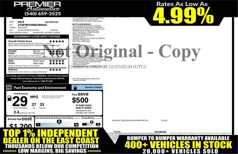 used 2022 Toyota RAV4 car, priced at $21,999
