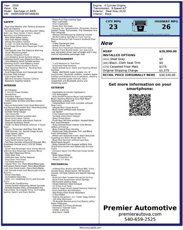 used 2024 Kia Sportage car, priced at $19,999