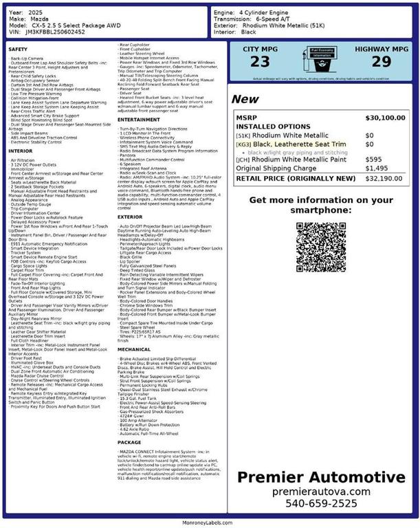 used 2025 Mazda CX-5 car, priced at $21,999