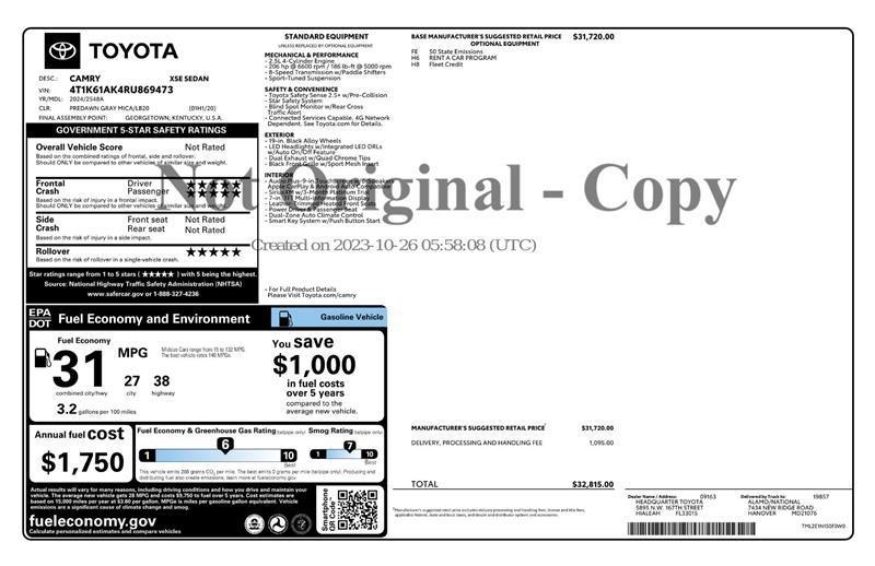 used 2024 Toyota Camry car, priced at $23,999