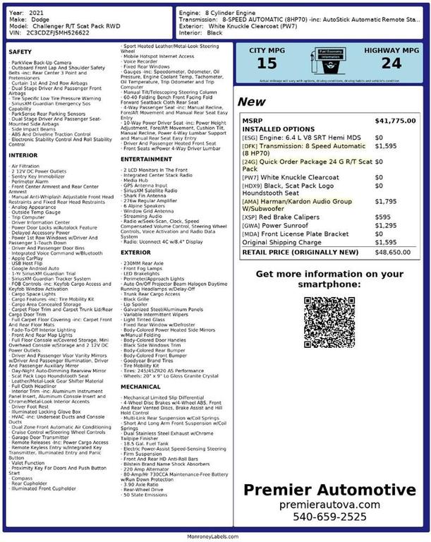 used 2021 Dodge Challenger car, priced at $28,999