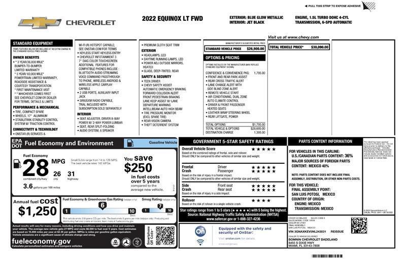 used 2022 Chevrolet Equinox car, priced at $16,450