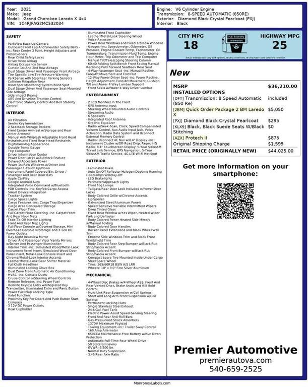 used 2021 Jeep Grand Cherokee car, priced at $16,999