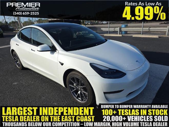 used 2023 Tesla Model 3 car, priced at $19,999