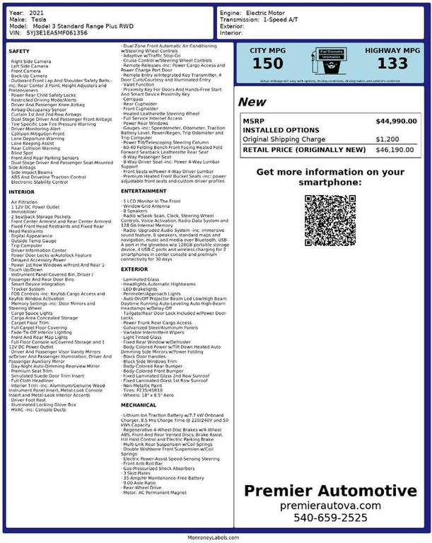 used 2021 Tesla Model 3 car, priced at $15,999