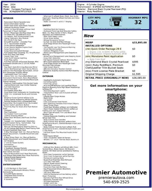 used 2024 Jeep Compass car, priced at $20,999