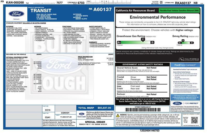 used 2024 Ford Transit-250 car, priced at $30,450