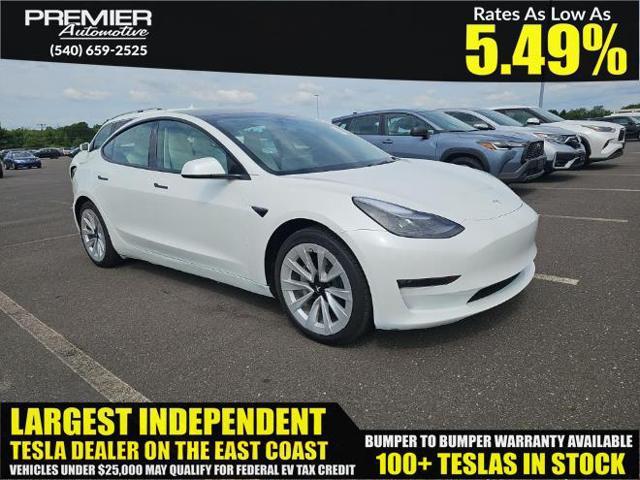 used 2022 Tesla Model 3 car, priced at $21,999