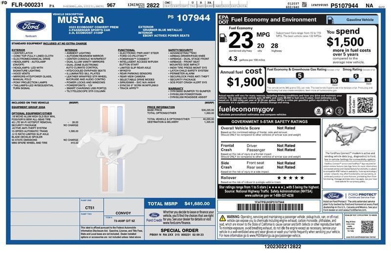 used 2023 Ford Mustang car, priced at $21,450