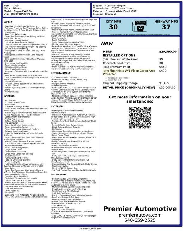 used 2025 Nissan Rogue car, priced at $18,999