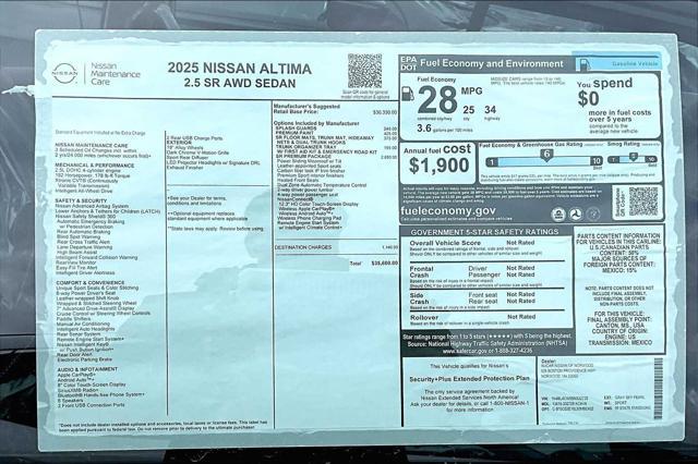 new 2025 Nissan Altima car, priced at $35,600