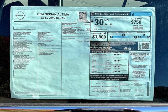 new 2024 Nissan Altima car, priced at $26,798