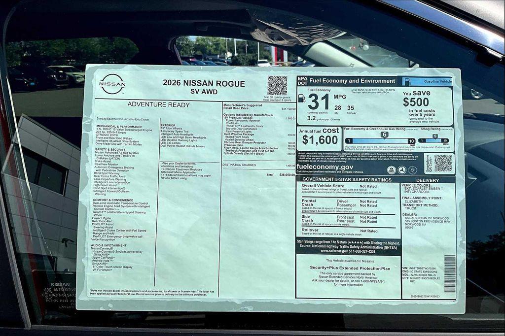 new 2026 Nissan Rogue car, priced at $36,050