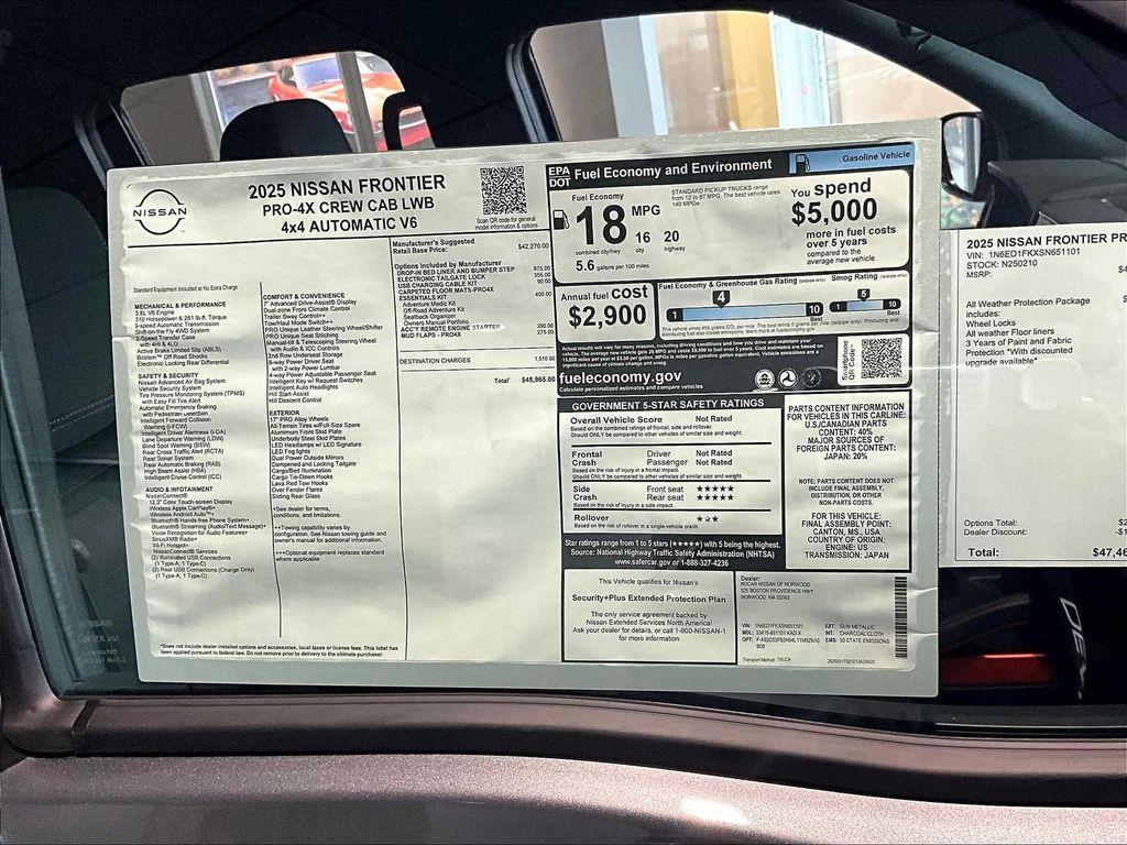 new 2025 Nissan Frontier car, priced at $43,201