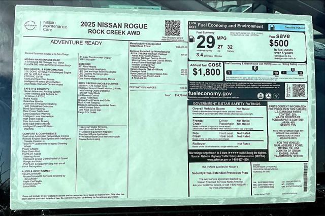 new 2025 Nissan Rogue car, priced at $38,725