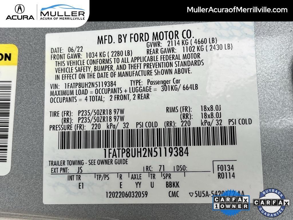 used 2022 Ford Mustang car, priced at $25,916