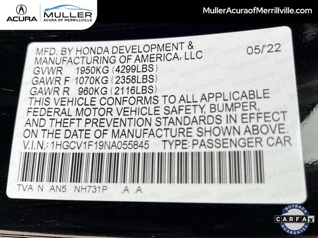 used 2022 Honda Accord car, priced at $21,402