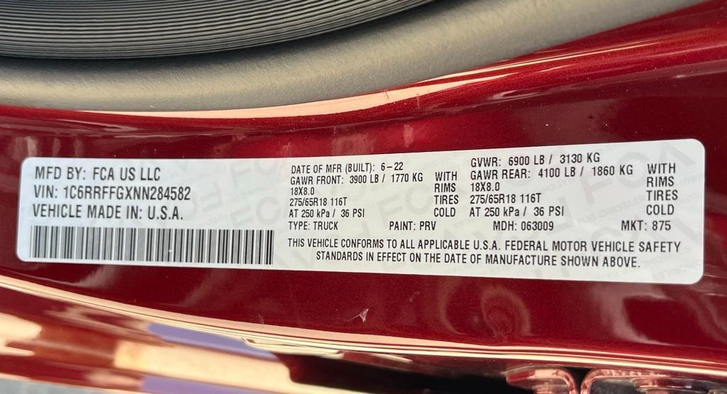 used 2022 Ram 1500 car, priced at $35,419