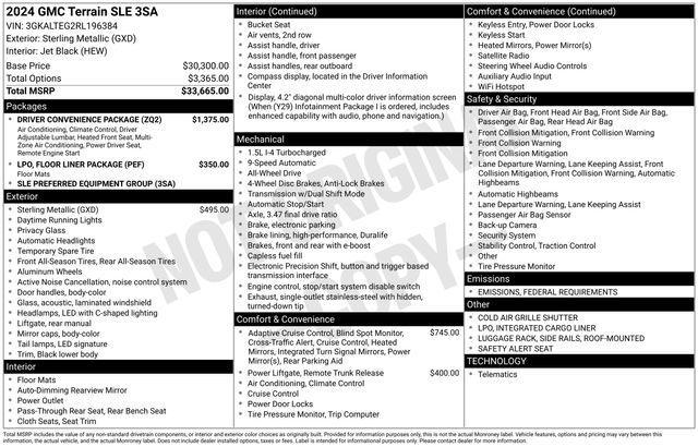 used 2024 GMC Terrain car, priced at $30,778