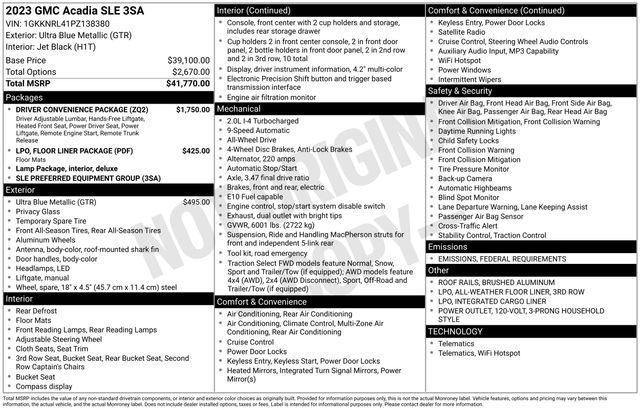 used 2023 GMC Acadia car, priced at $28,592