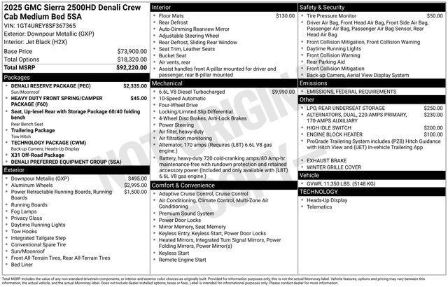 new 2025 GMC Sierra 2500 car, priced at $88,062