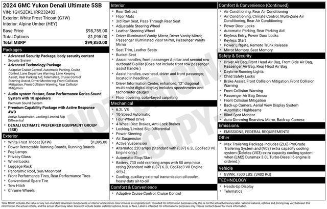 used 2024 GMC Yukon car, priced at $87,905