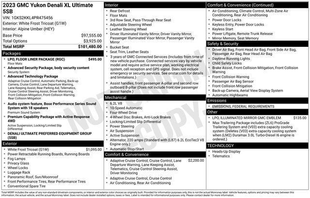 used 2023 GMC Yukon XL car, priced at $75,747