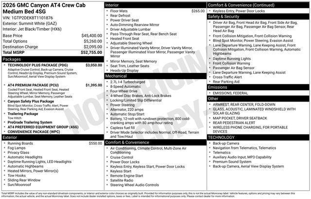 new 2026 GMC Canyon car, priced at $51,172