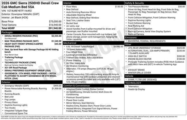 new 2026 GMC Sierra 2500 car, priced at $90,781
