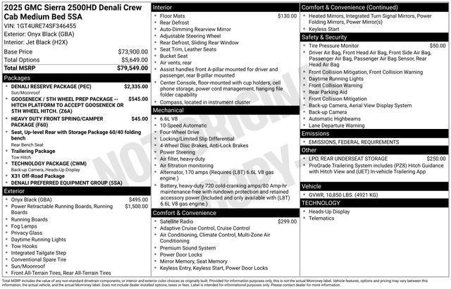 new 2025 GMC Sierra 2500 car, priced at $80,244