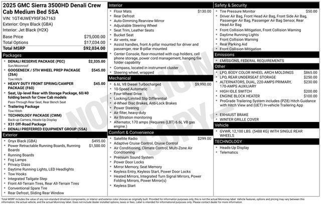 new 2025 GMC Sierra 3500 car, priced at $87,884