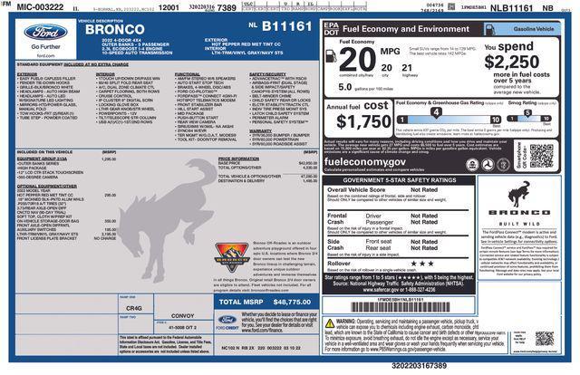 used 2022 Ford Bronco car, priced at $41,611