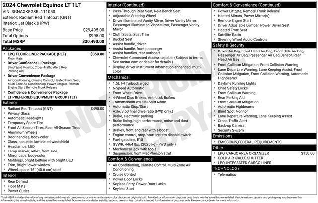 used 2024 Chevrolet Equinox car, priced at $24,873