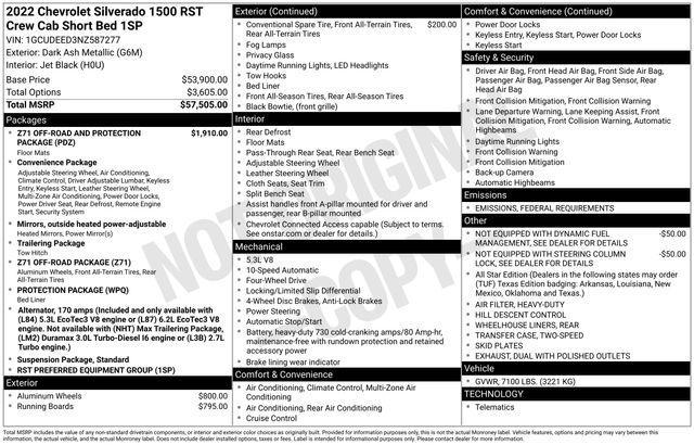 used 2022 Chevrolet Silverado 1500 car, priced at $44,928